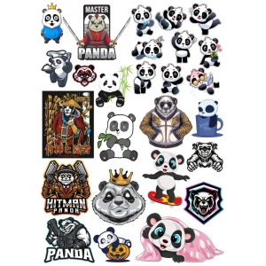 Panda Sticker Set 7 20 Parça Telefon, Tablet, Defter, Laptop Sticker
