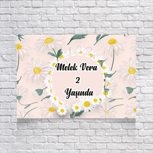 Papatya Temalı Doğum Günü Afişi 70X100 cm