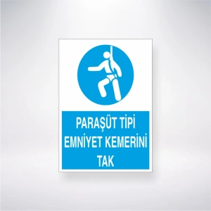 Paraşüt Tipi Emniyet Kemerini Tak Sticker 20X28 Cm