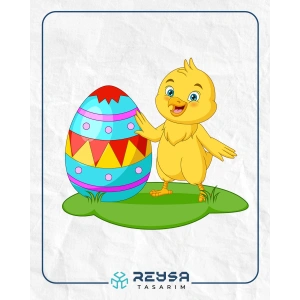 Paskalya Yumurtalı Civciv Duvar Stickerı