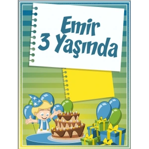 Pasta Temalı Doğum Günü Afişi 35X50 cm