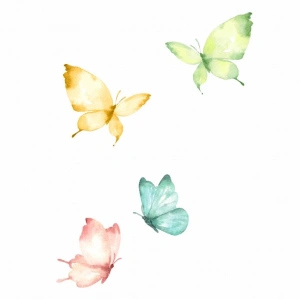 Pastel Renkli Kelebekler Duvar Stickerı