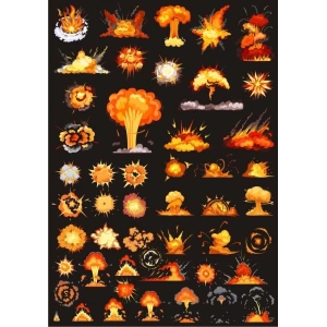 Patlamalar Sticker Set-2 20 Parça Telefon, Tablet, Defter, Laptop Sticker