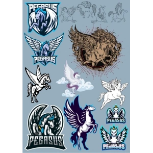Pegasus Sticker Set 2 15 Parça Telefon, Tablet, Defter, Laptop Sticker