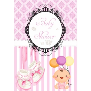 Pembe Bebek Temalı Baby Shower Afişi 35x50 Cm