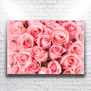 Pembe Çiçekler Kanvas