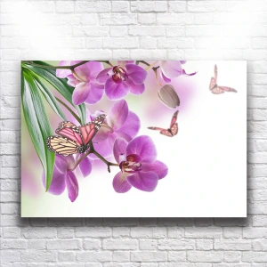 Pembe Çiçekler Kanvas