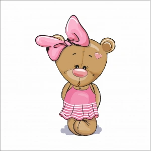 Pembe Elibseli Ayıcık Sticker