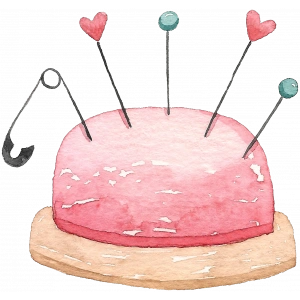 Pembe İğnelik ve Toplu İğneler Duvar Stickerı