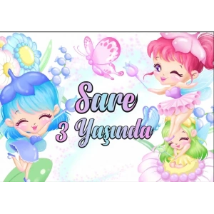 Peri Temalı Doğum Günü Afişi 100X150 cm