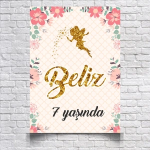 Peri Temalı Doğum Günü Afişi 50X70 cm