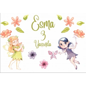 Peri Temalı Doğum Günü Afişi 50X70 cm