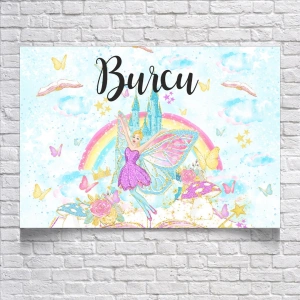 Peri Temalı Doğum Günü Afişi 50X70 cm