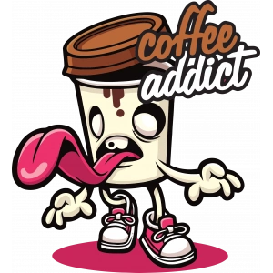 Coffe Addcit Sticker 10x10 cmRenkli Sticker