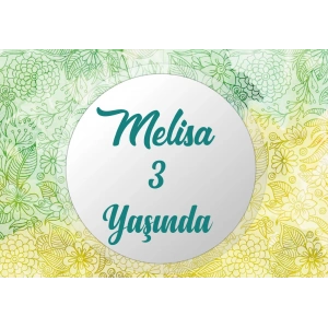 Yeşil ve Sarı Doğum Günü Afişi 100X150 cm