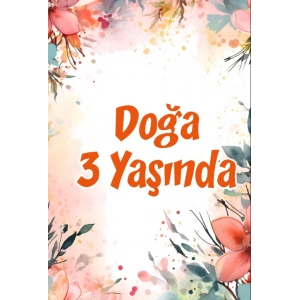 Pembe Çiçekler Doğum Günü Afişi -2 50X70 cm