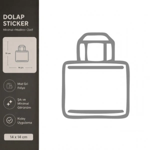 Poşetler Mat Gri Dekoratif Folyo Sticker 14x14 cm