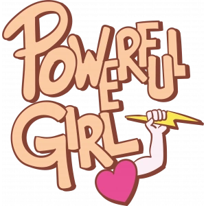 Powerful Girl Sticker 10x10 cmRenkli Sticker