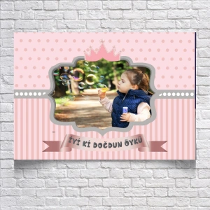 Prenses Temalı Doğum Günü Afişi 100X150 cm