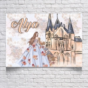 Prenses Temalı Doğum Günü Afişi 35X50 cm