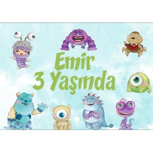 Canavarlar Doğum Günü Afişi 35X50 cm