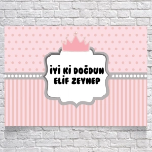 Prenses Temalı Doğum Günü Afişi 35X50 cm