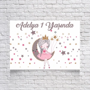 Prenses Temalı Doğum Günü Afişi 50X70 cm