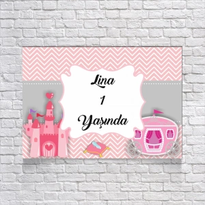 Prenses Temalı Doğum Günü Afişi 70X100 cm