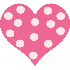 Puantiyeli Pembe Kalp Duvar Stickerı