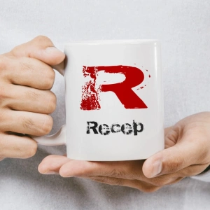 R Harfi İsme Özel Kupa