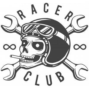 Racer Club Kurukafa Sticker 10x10 cmRenkli Sticker