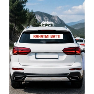Rahat mı Battı Araba Arkası Yazısı – 100 × 15 cm