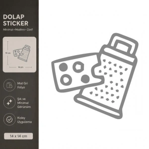 Rende Mat Gri Dekoratif Folyo Sticker 14x14 cm