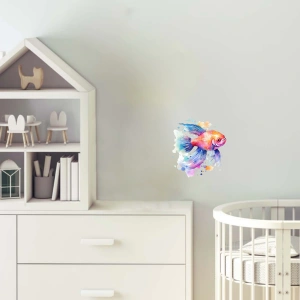 Renkli Akvaryum Balığı Duvar Stickerı