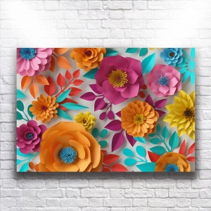 Renkli Çiçekler Kanvas