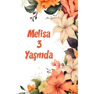 Renkli Çiçekler Temalı Doğum Günü Afişi -1 100X150 cm