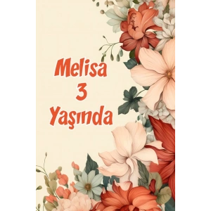 Renkli Çiçekler Temalı Doğum Günü Afişi -5 35X50 cm