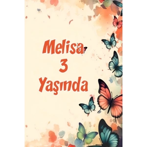 Renkli Kelebekler Temalı Doğum Günü Afişi -14 70X100 cm