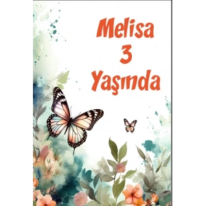 Renkli Kelebekler Temalı Doğum Günü Afişi -13 35X50 cm