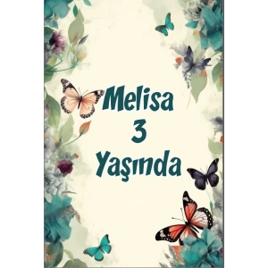 Renkli Kelebekler Temalı Doğum Günü Afişi -3 100X150 cm