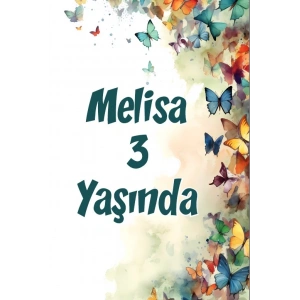 Renkli Kelebekler Temalı Doğum Günü Afişi -4 50X70 cm