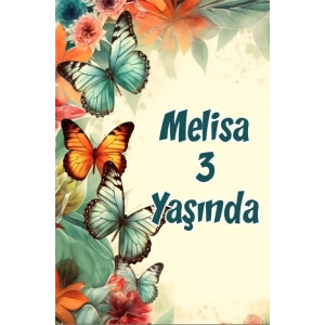 Renkli Kelebekler Temalı Doğum Günü Afişi -8 70X100 cm