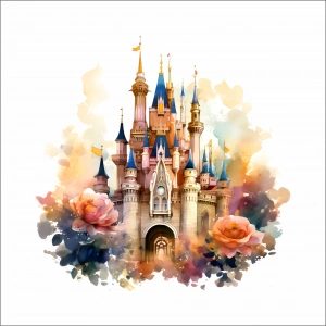 Renkli Masal Şatosu Duvar Stickerı