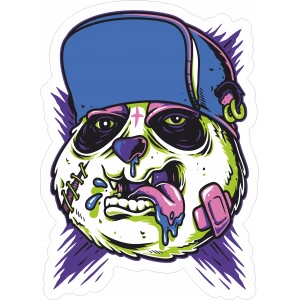 Renkli Panda Sticker 10x10 cmRenkli Sticker