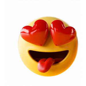 Kalpli Gözlü Emoji Sticker 10x10 cmRenkli Sticker