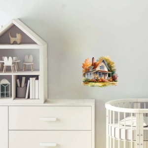 Renkli Sonbahar Ev Duvar Stickerı