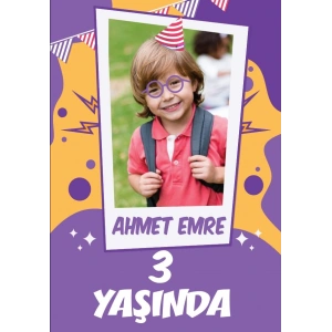 Resimli doğum günü afişi 35X50 cm