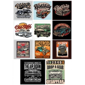 Retro 4x4 Off Road Sticker Set5 12 Parça Telefon, Tablet, Defter, Laptop Sticker