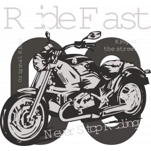 Ride Fast 2 Sticker 10x10 cmRenkli Sticker