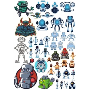 Robot Sticker Set 2 20 Parça Telefon, Tablet, Defter, Laptop Sticker